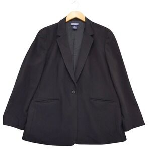 vtg Lands End Black Wool/Cashmere Blazer Sz 16